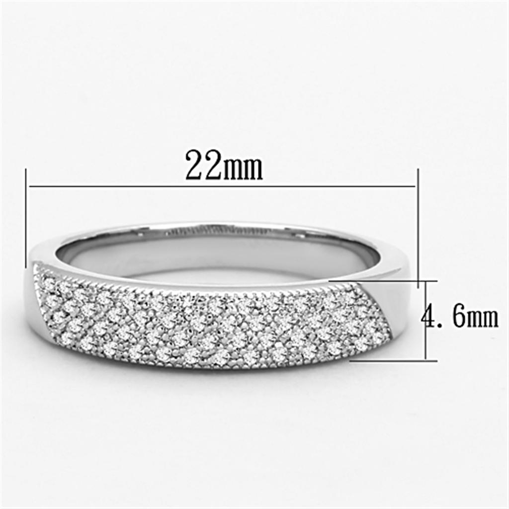 MA3W482 - Rhodium Brass Ring with AAA Grade CZ in Clear