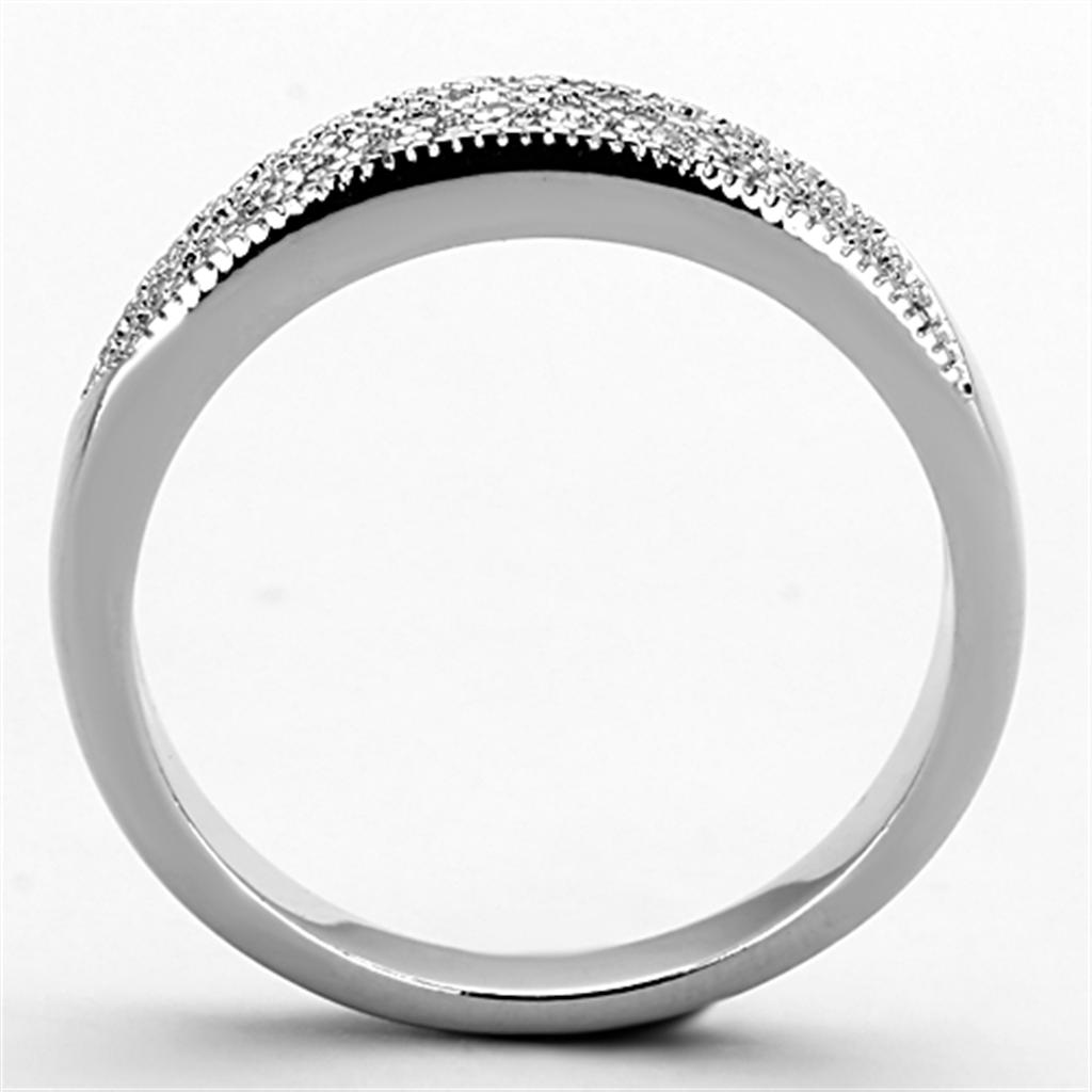 MA3W482 - Rhodium Brass Ring with AAA Grade CZ in Clear