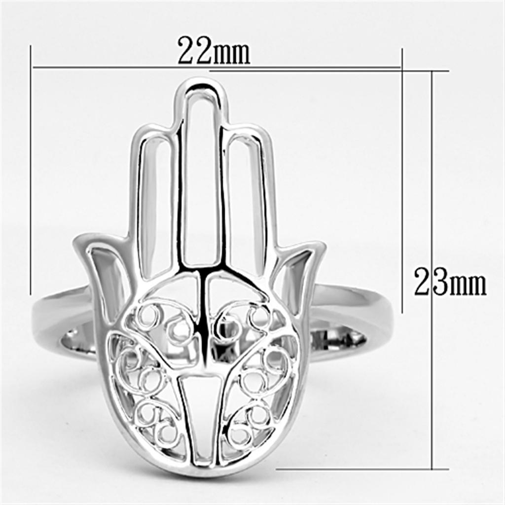 MA3W486 - Rhodium Brass Ring with No Stone