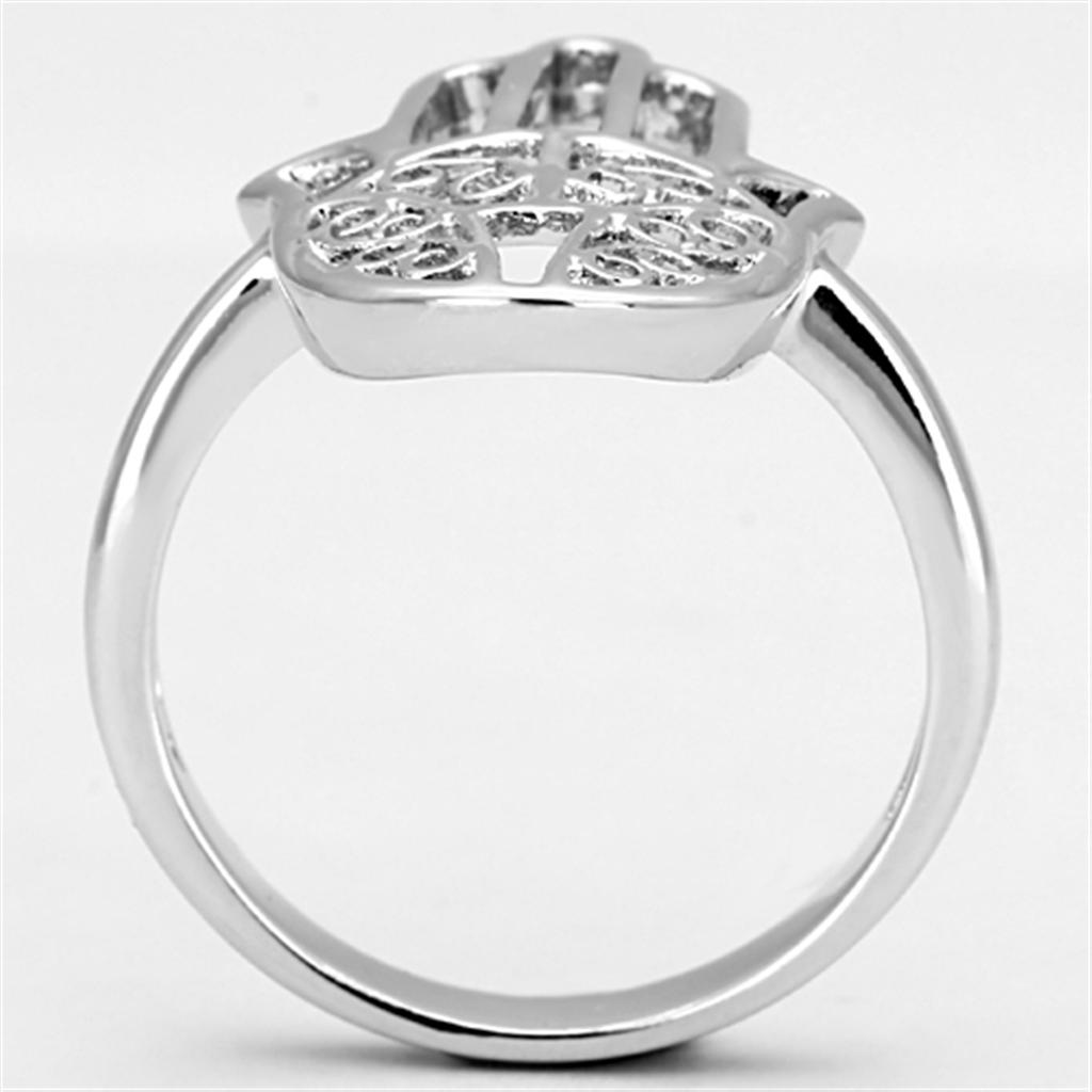 MA3W486 - Rhodium Brass Ring with No Stone