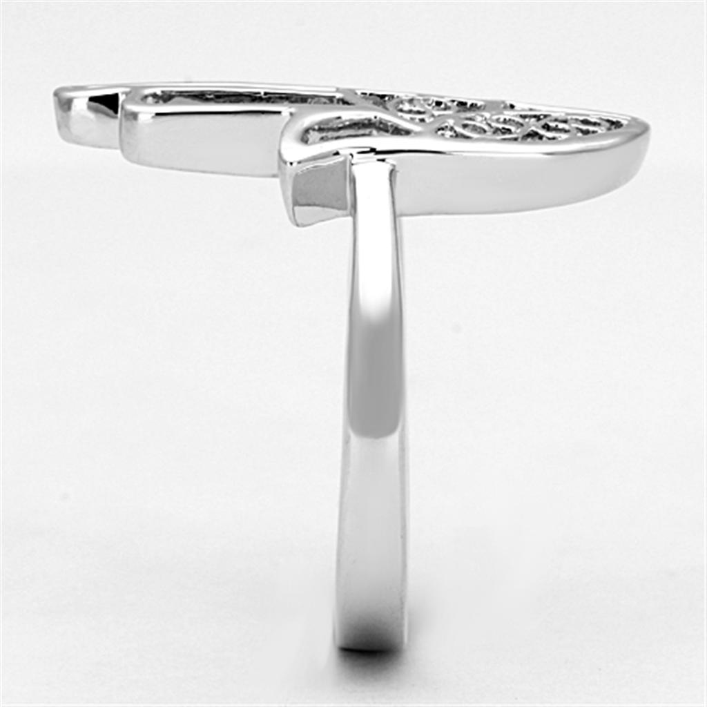 MA3W486 - Rhodium Brass Ring with No Stone