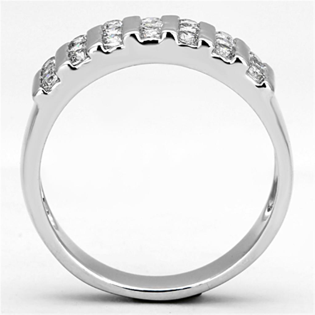 MA3W488 - Rhodium Brass Ring with AAA Grade CZ in Clear