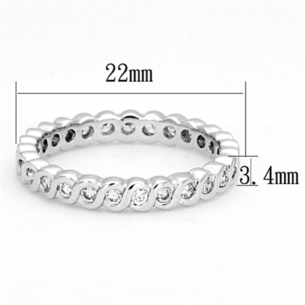 MA3W489 - Rhodium Brass Ring with AAA Grade CZ in Clear