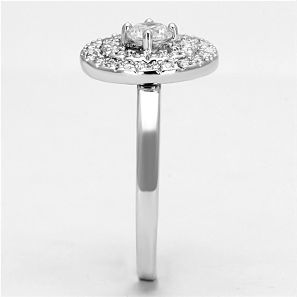 MA3W493 - Rhodium Brass Ring with AAA Grade CZ in Clear