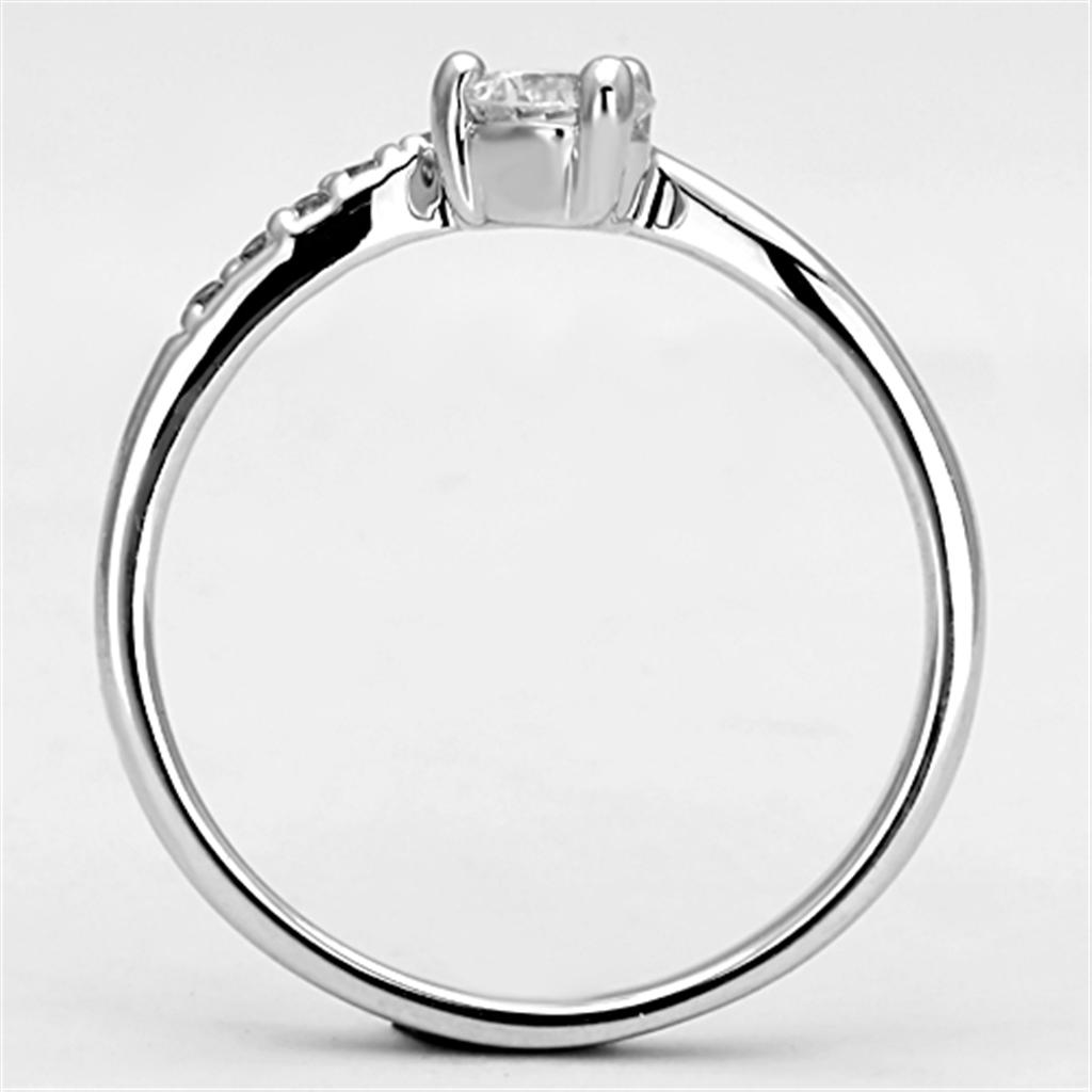 MA3W497 - Rhodium Brass Ring with AAA Grade CZ in Clear