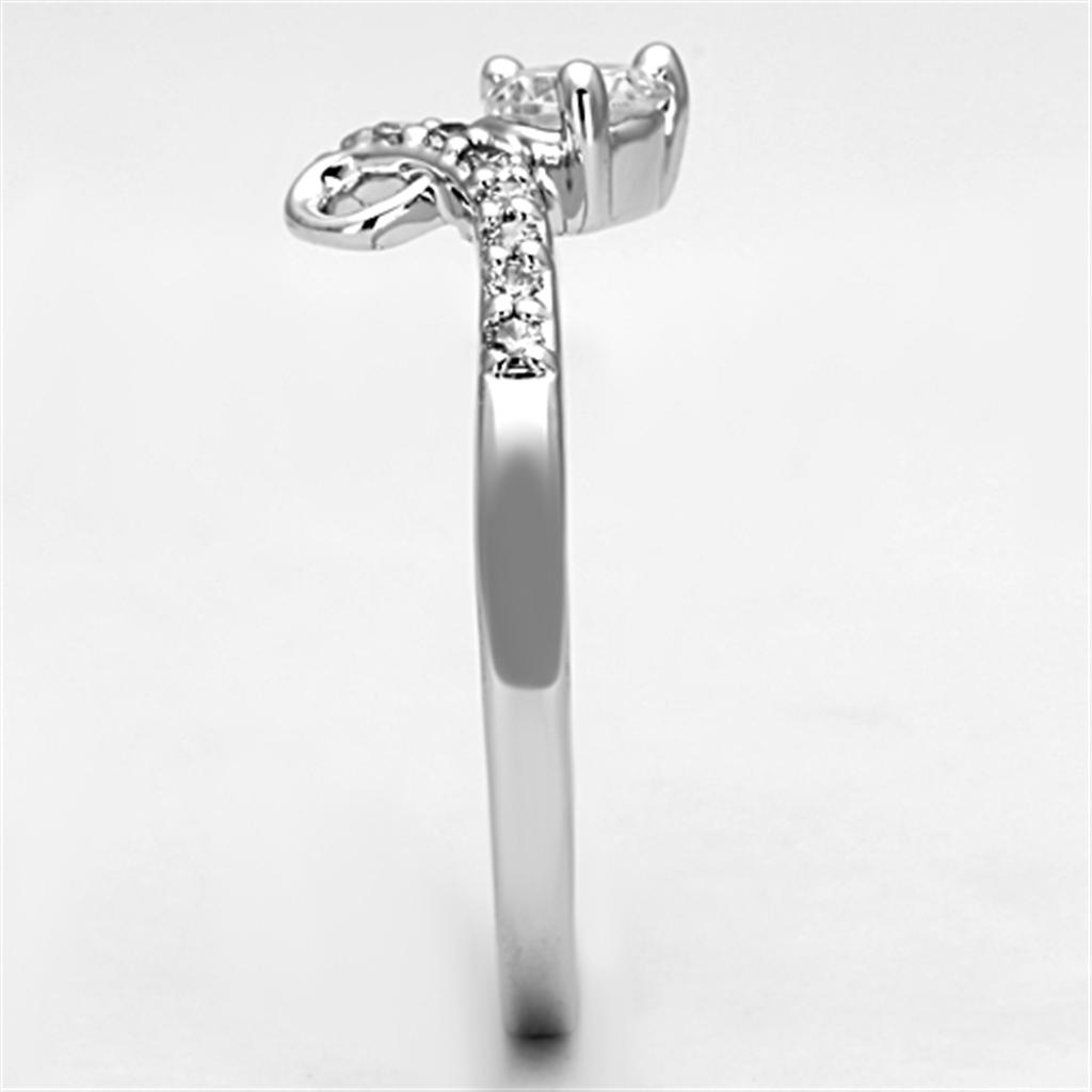 MA3W497 - Rhodium Brass Ring with AAA Grade CZ in Clear