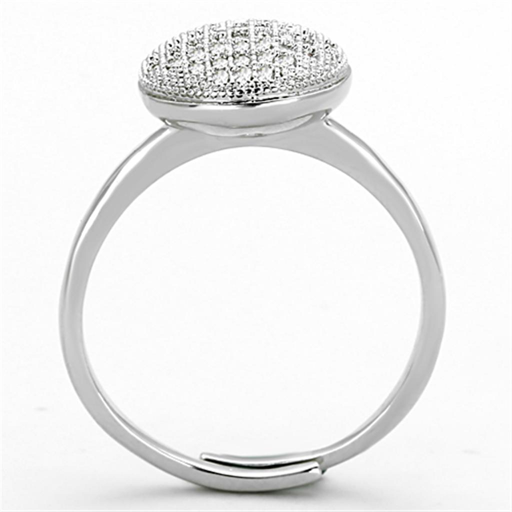MA3W502 - Rhodium Brass Ring with AAA Grade CZ in Clear