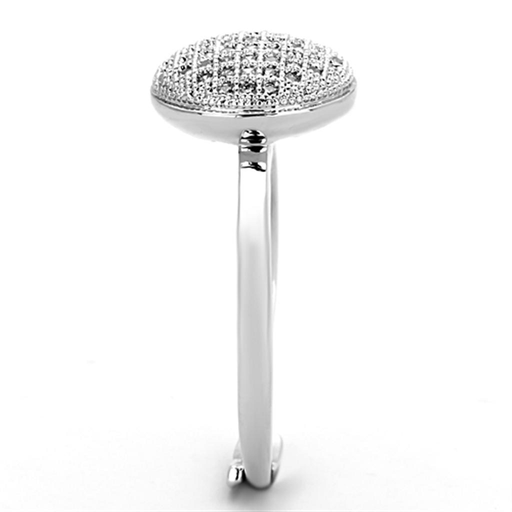 MA3W502 - Rhodium Brass Ring with AAA Grade CZ in Clear