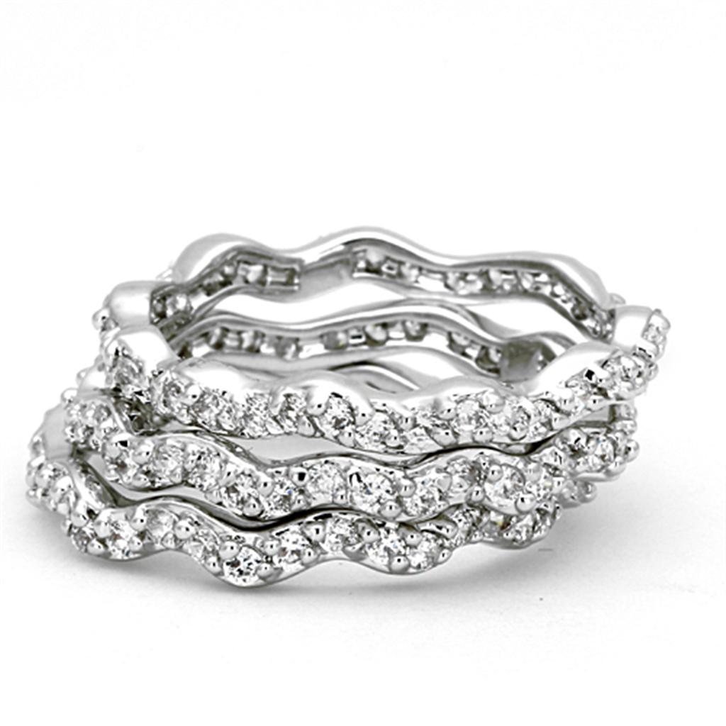 MA3W508 - Rhodium Brass Ring with AAA Grade CZ in Clear