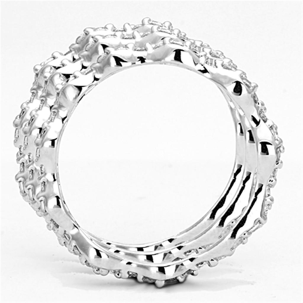MA3W508 - Rhodium Brass Ring with AAA Grade CZ in Clear