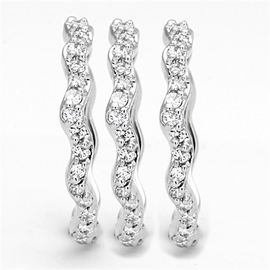 MA3W508 - Rhodium Brass Ring with AAA Grade CZ in Clear