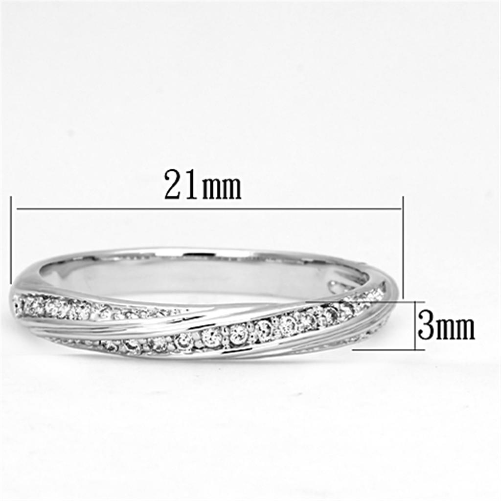 MA3W510 - Rhodium Brass Ring with AAA Grade CZ in Clear
