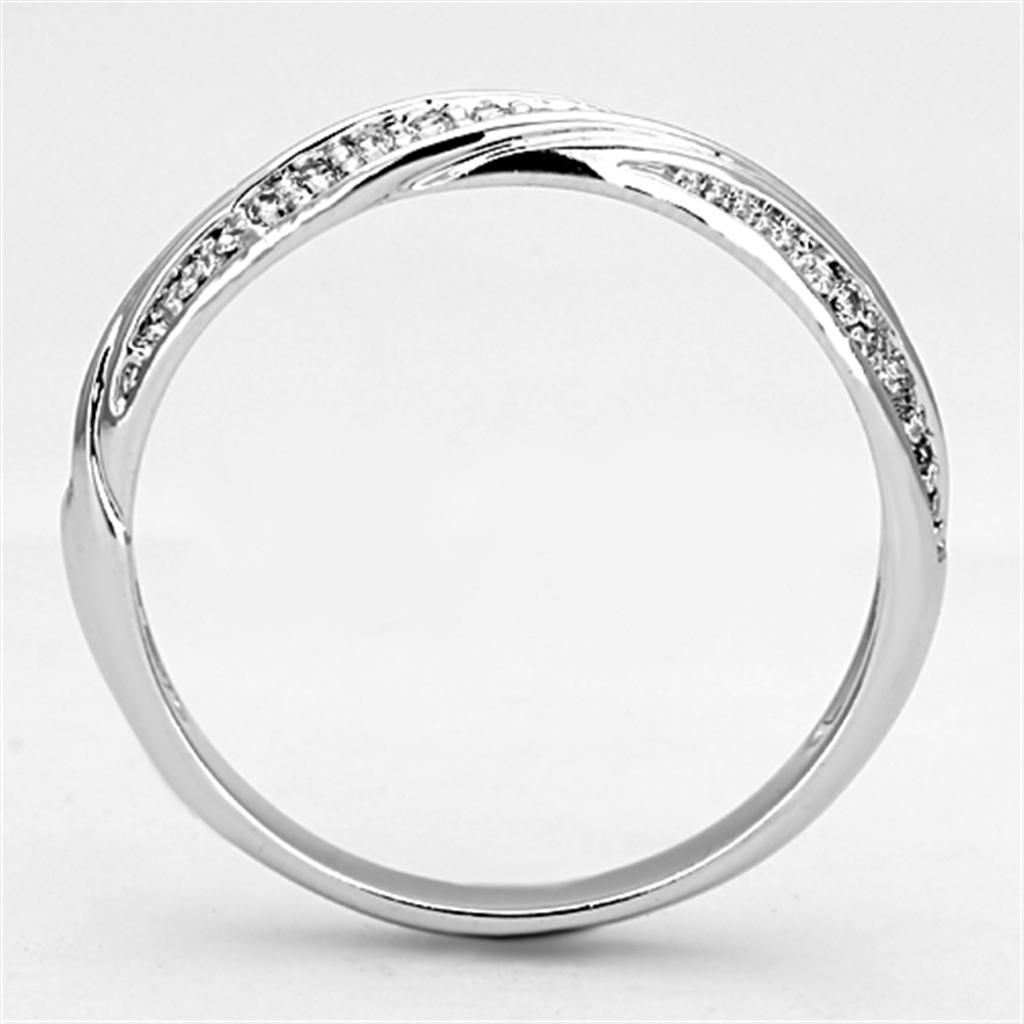 MA3W510 - Rhodium Brass Ring with AAA Grade CZ in Clear