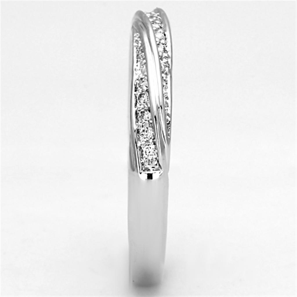 MA3W510 - Rhodium Brass Ring with AAA Grade CZ in Clear