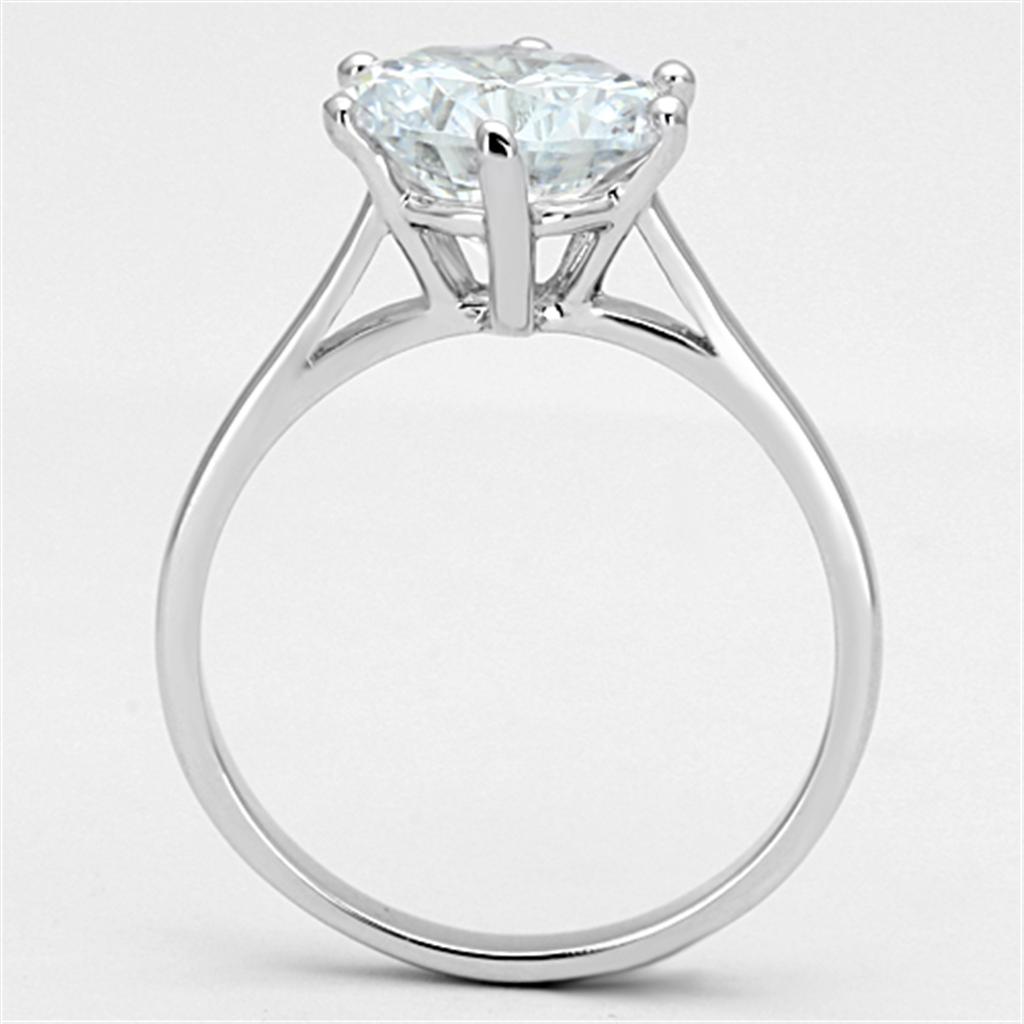 MA3W514 - Rhodium Brass Ring with AAA Grade CZ in Clear