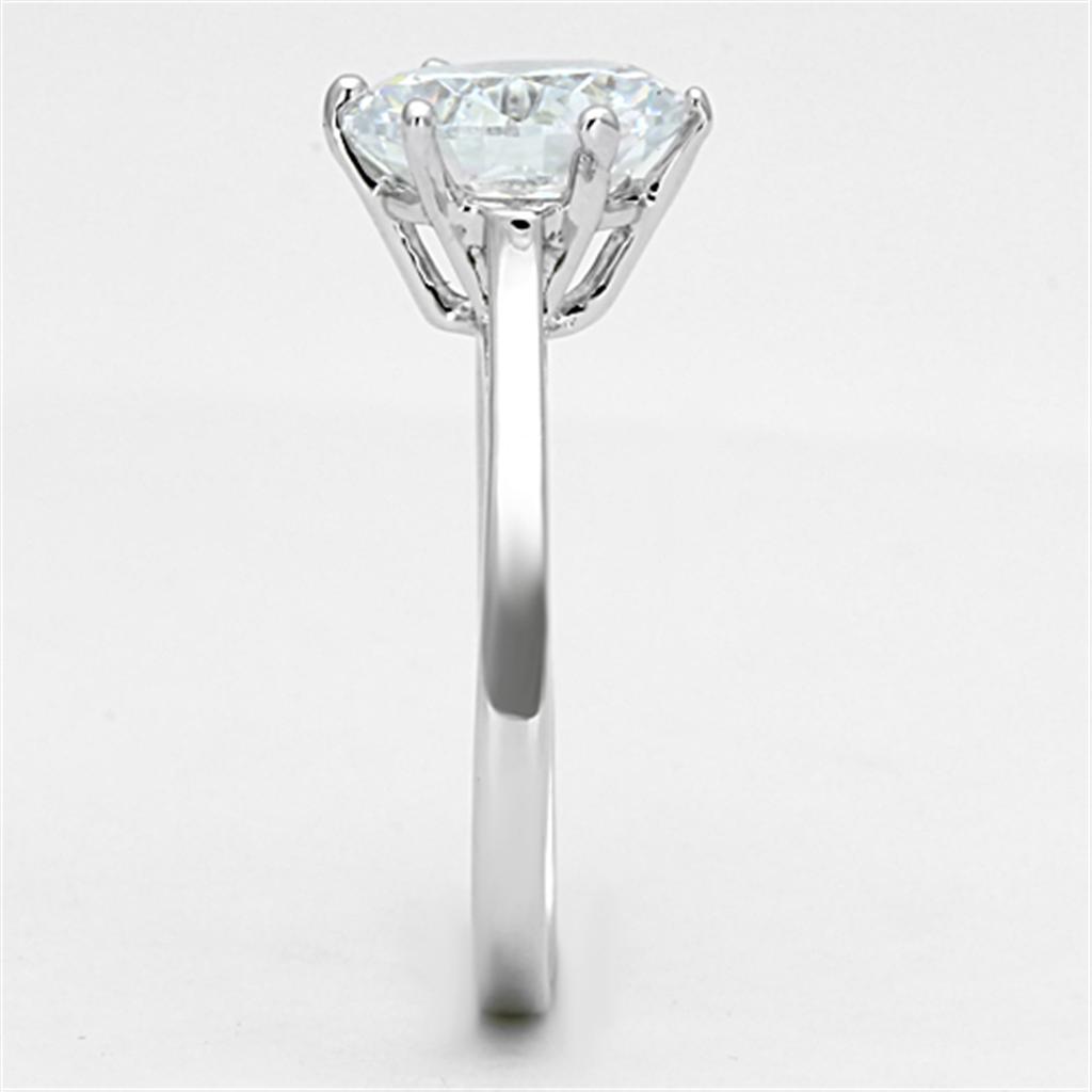 MA3W514 - Rhodium Brass Ring with AAA Grade CZ in Clear
