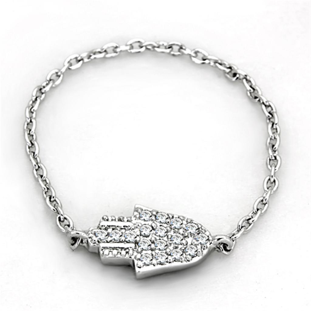 MA3W515 - Rhodium Brass Ring with AAA Grade CZ in Clear