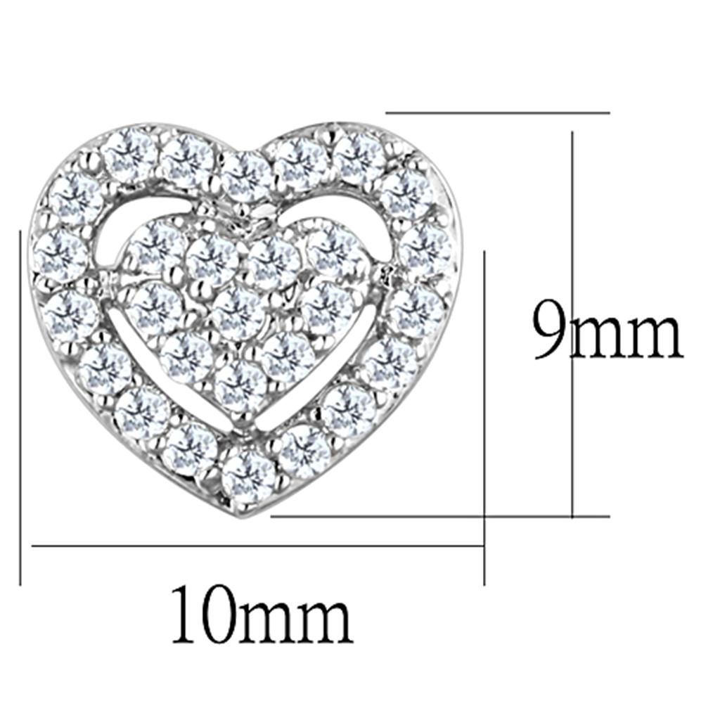 MA3W636 - Rhodium Brass Earrings with AAA Grade CZ in Clear