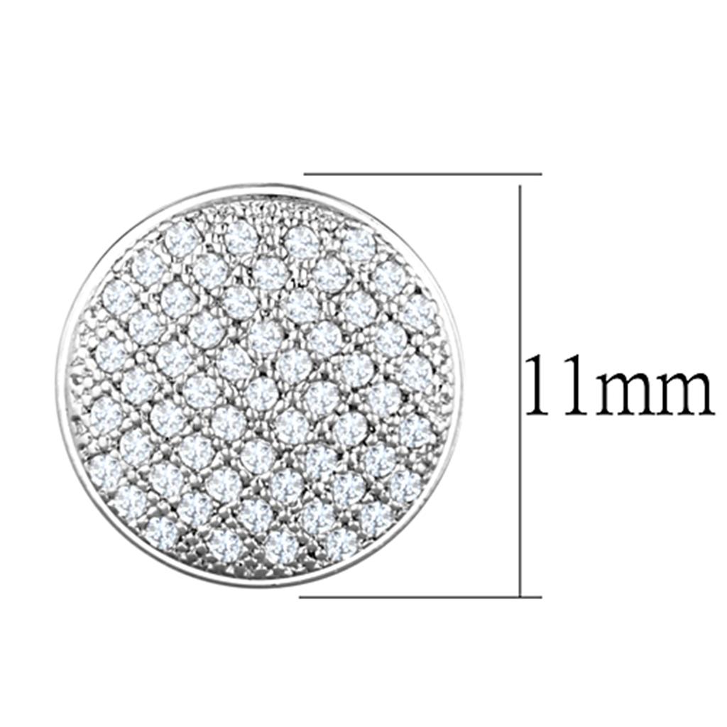 MA3W666 - Rhodium Brass Earrings with AAA Grade CZ in Clear
