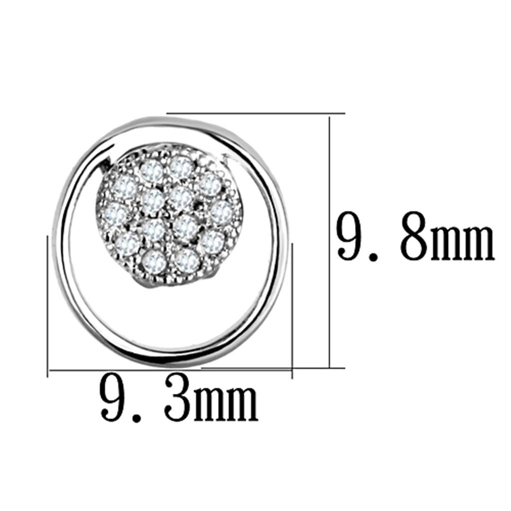 MA3W669 - Rhodium Brass Earrings with AAA Grade CZ in Clear