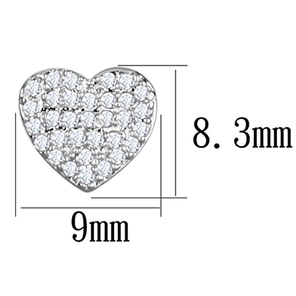 MA3W695 - Rhodium Brass Earrings with AAA Grade CZ in Clear