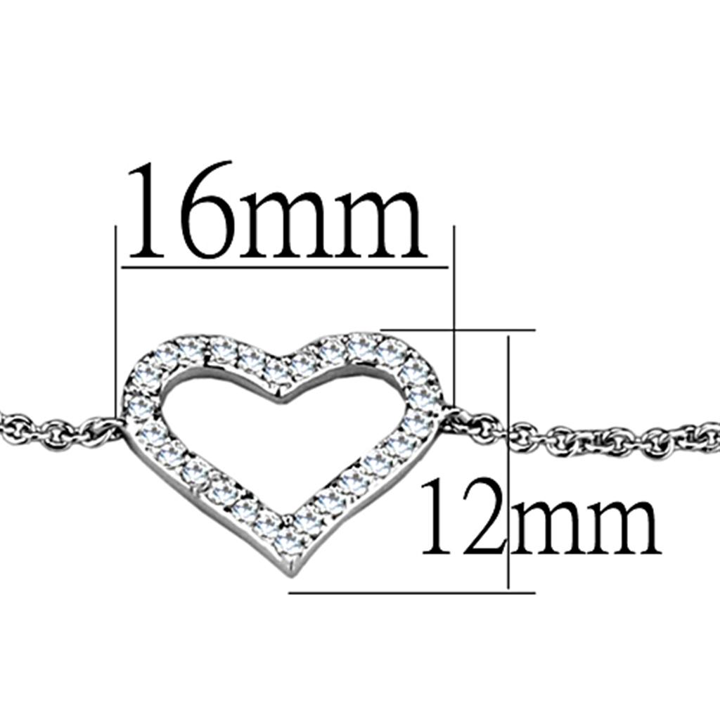 MA3W713 - Rhodium Brass Bracelet with AAA Grade CZ in Clear