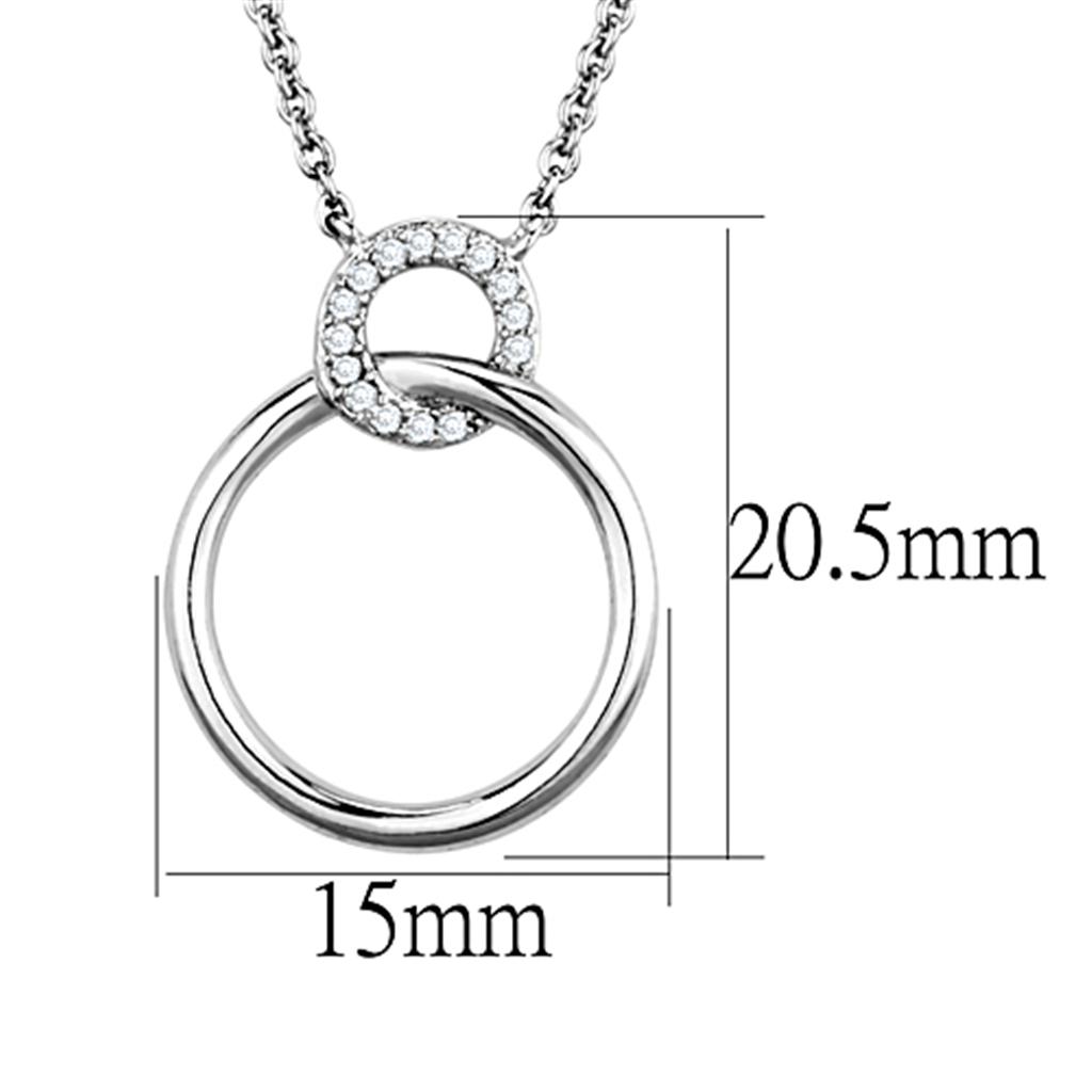 MA3W717 - Rhodium Brass Necklace with AAA Grade CZ in Clear