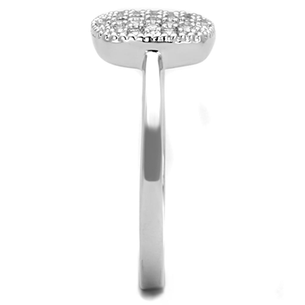 MA3W728 - Rhodium Brass Ring with AAA Grade CZ in Clear