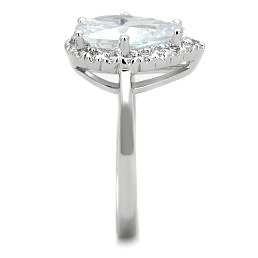 MA3W750 - Rhodium Brass Ring with AAA Grade CZ in Clear