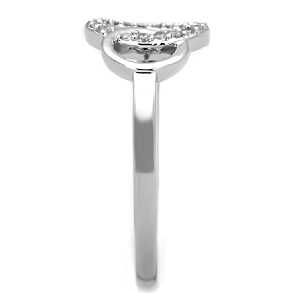 MA3W756 - Rhodium Brass Ring with AAA Grade CZ in Clear
