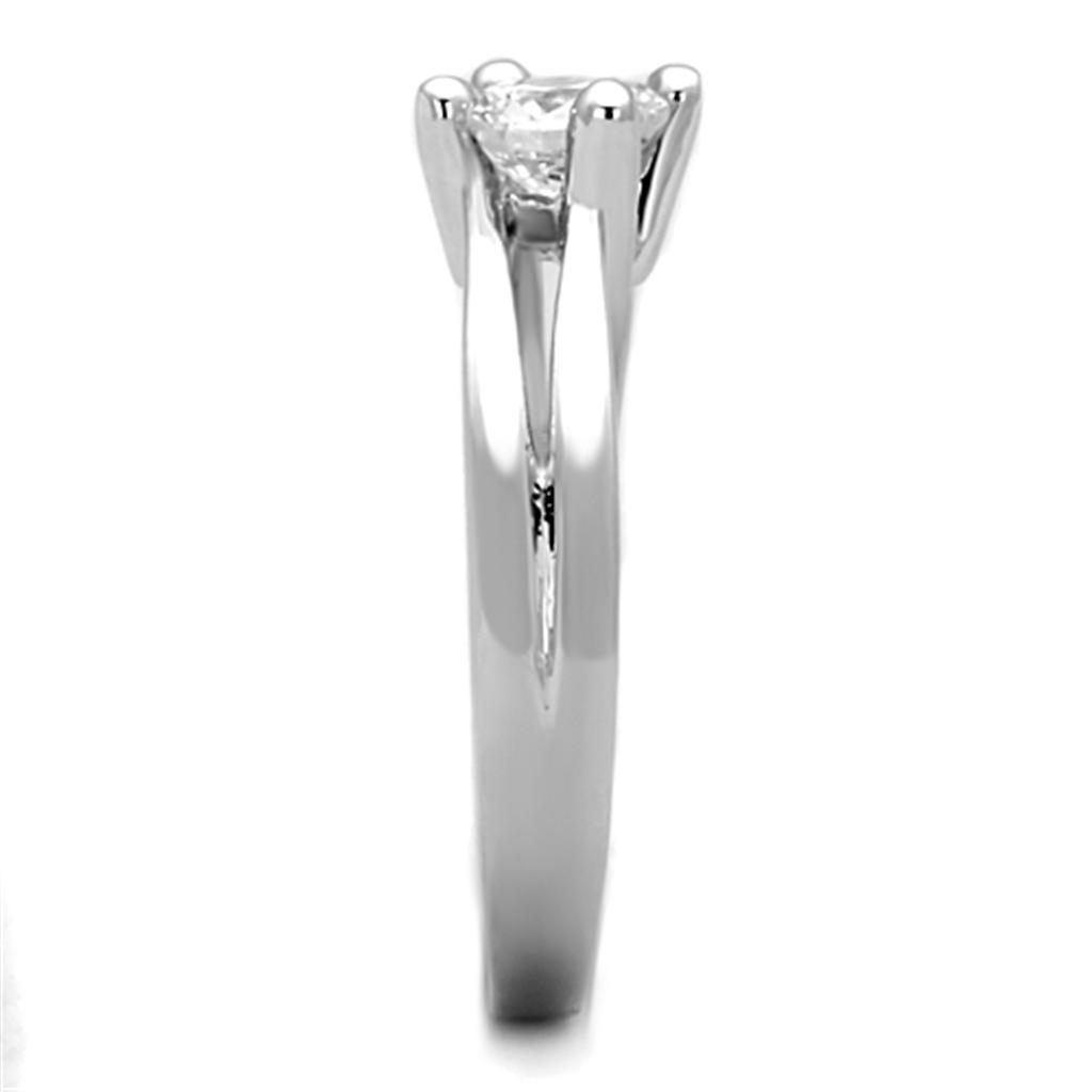 MA3W764 - Rhodium Brass Ring with AAA Grade CZ in Clear