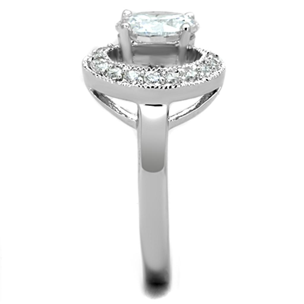 MA3W774 - Rhodium Brass Ring with AAA Grade CZ in Clear