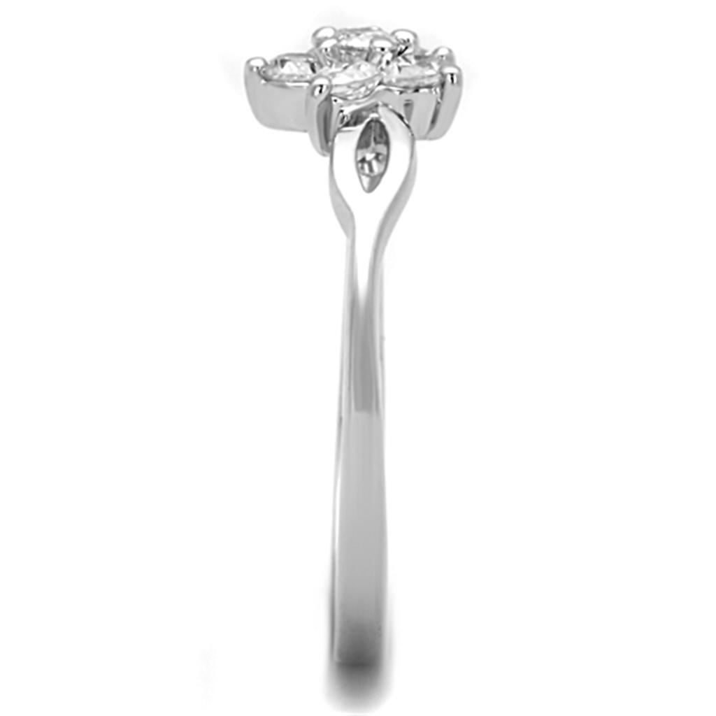 MA3W775 - Rhodium Brass Ring with AAA Grade CZ in Clear