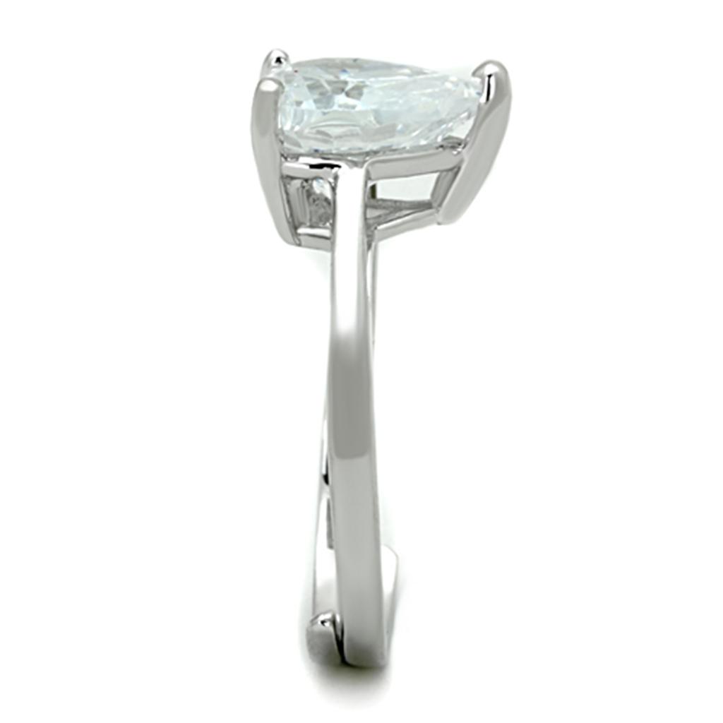 MA3W776 - Rhodium Brass Ring with AAA Grade CZ in Clear