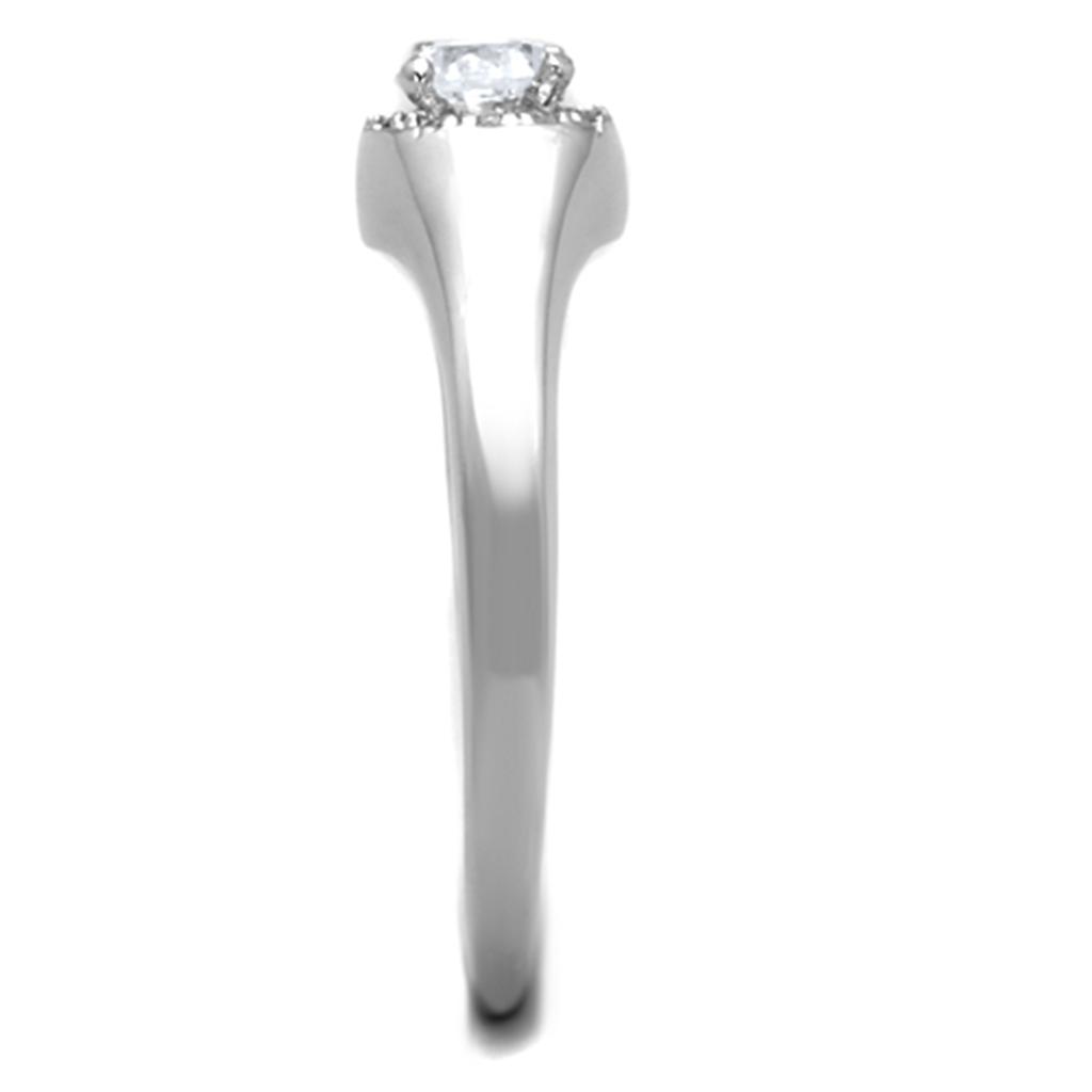 MA3W780 - Rhodium Brass Ring with AAA Grade CZ in Clear