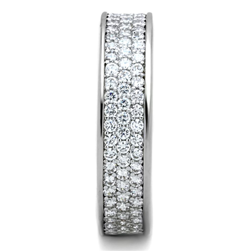 MA3W781 - Rhodium Brass Ring with AAA Grade CZ in Clear