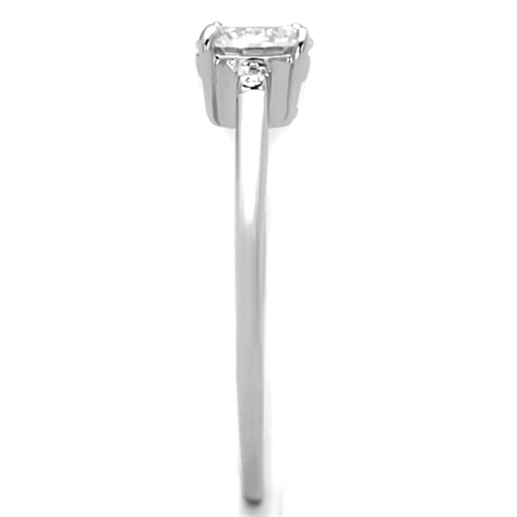 MA3W786 - Rhodium Brass Ring with AAA Grade CZ in Clear