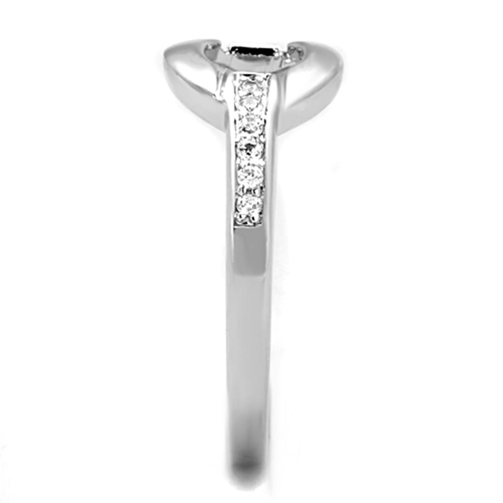 MA3W790 - Rhodium Brass Ring with AAA Grade CZ in Clear