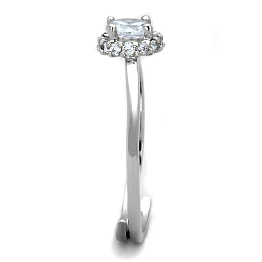 MA3W795 - Rhodium Brass Ring with AAA Grade CZ in Clear