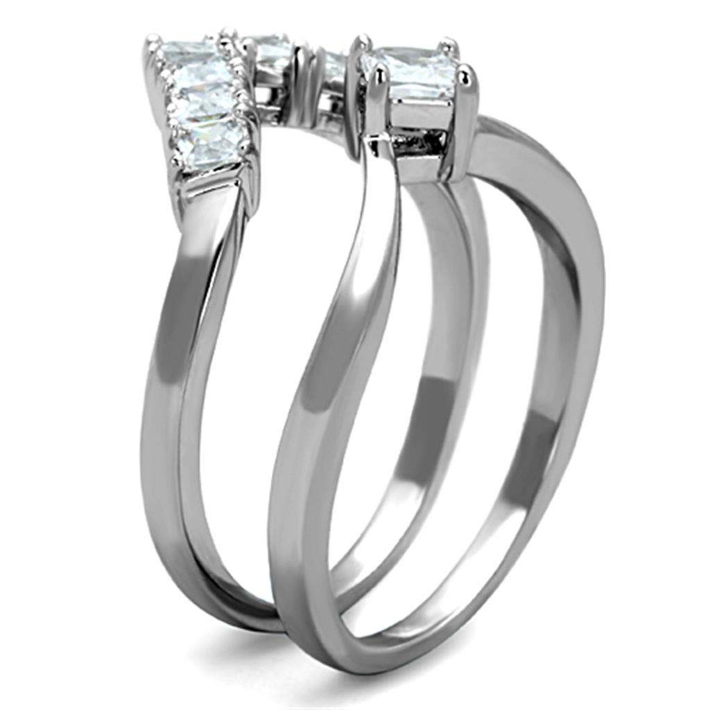 MA3W815 - Rhodium Brass Ring with AAA Grade CZ in Clear