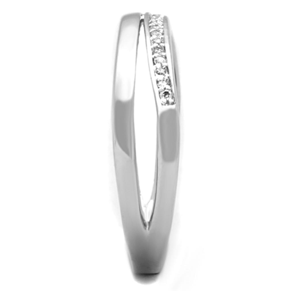 MA3W829 - Rhodium Brass Ring with AAA Grade CZ in Clear