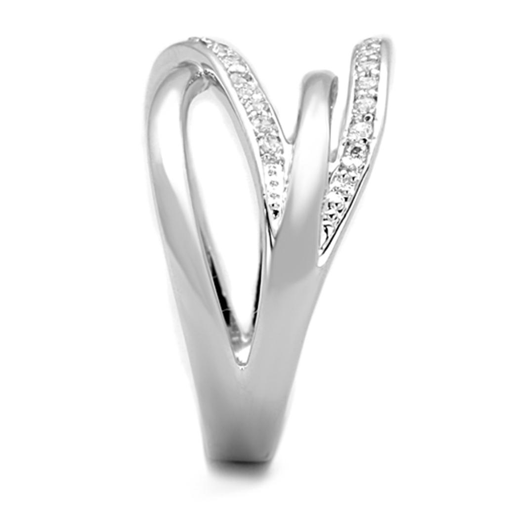 MA3W836 - Rhodium Brass Ring with AAA Grade CZ in Clear