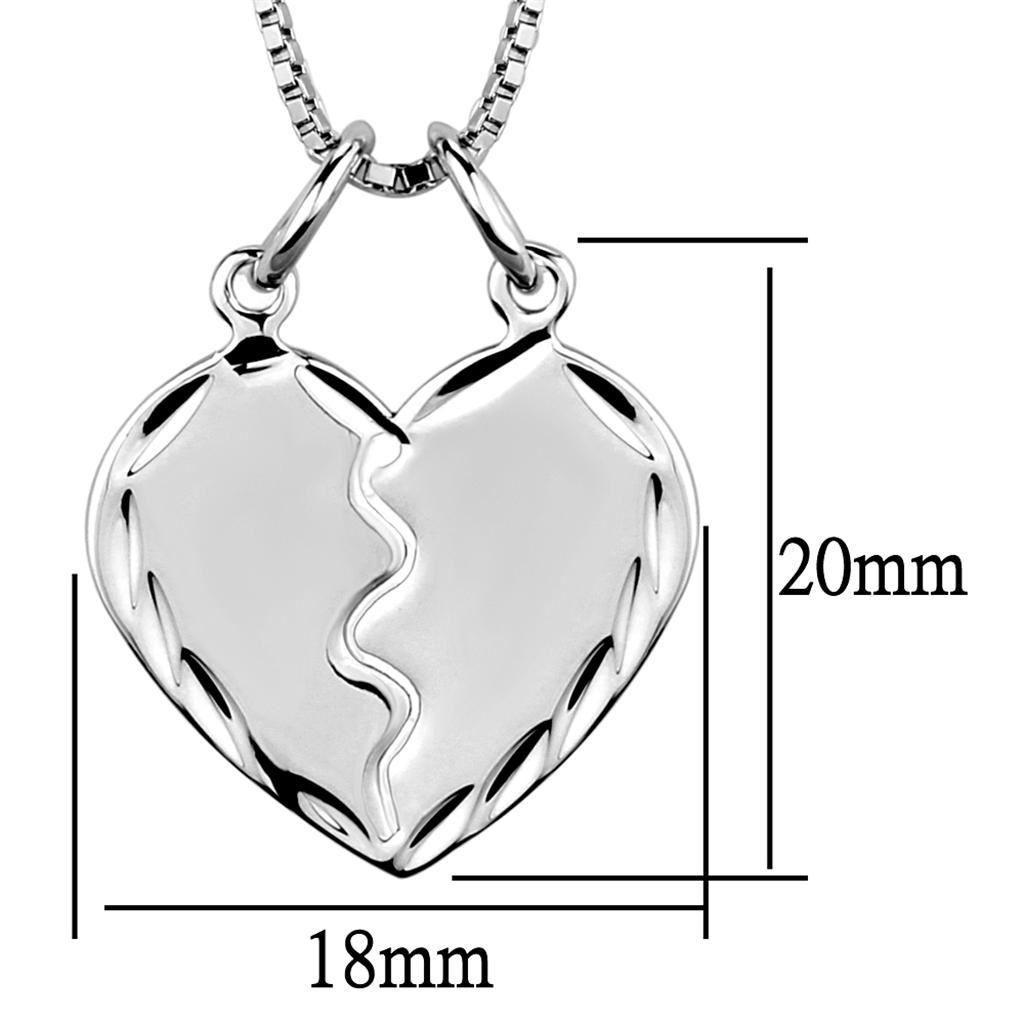 MA3W842 - Rhodium Brass Chain Pendant with No Stone