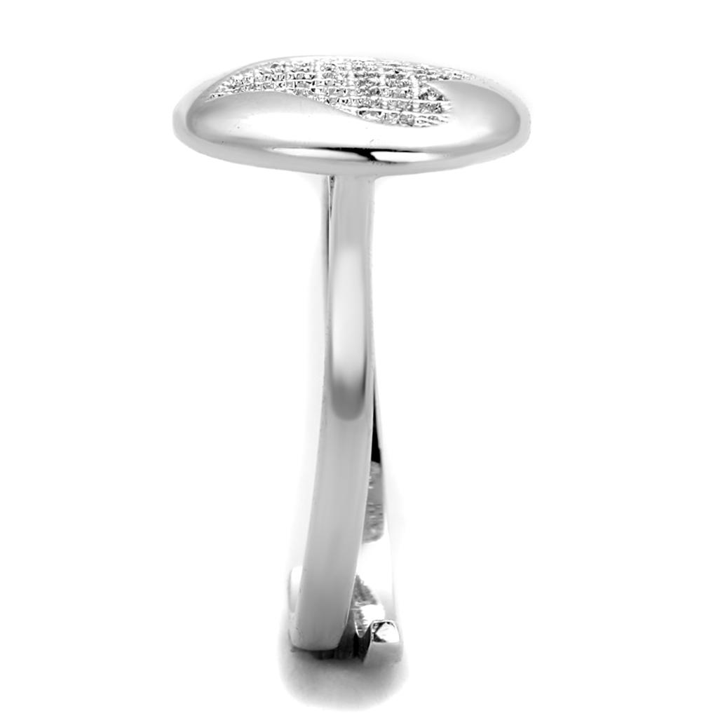 MA3W864 - Rhodium Brass Ring with AAA Grade CZ in Clear