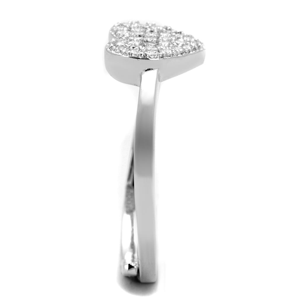 MA3W865 - Rhodium Brass Ring with AAA Grade CZ in Clear