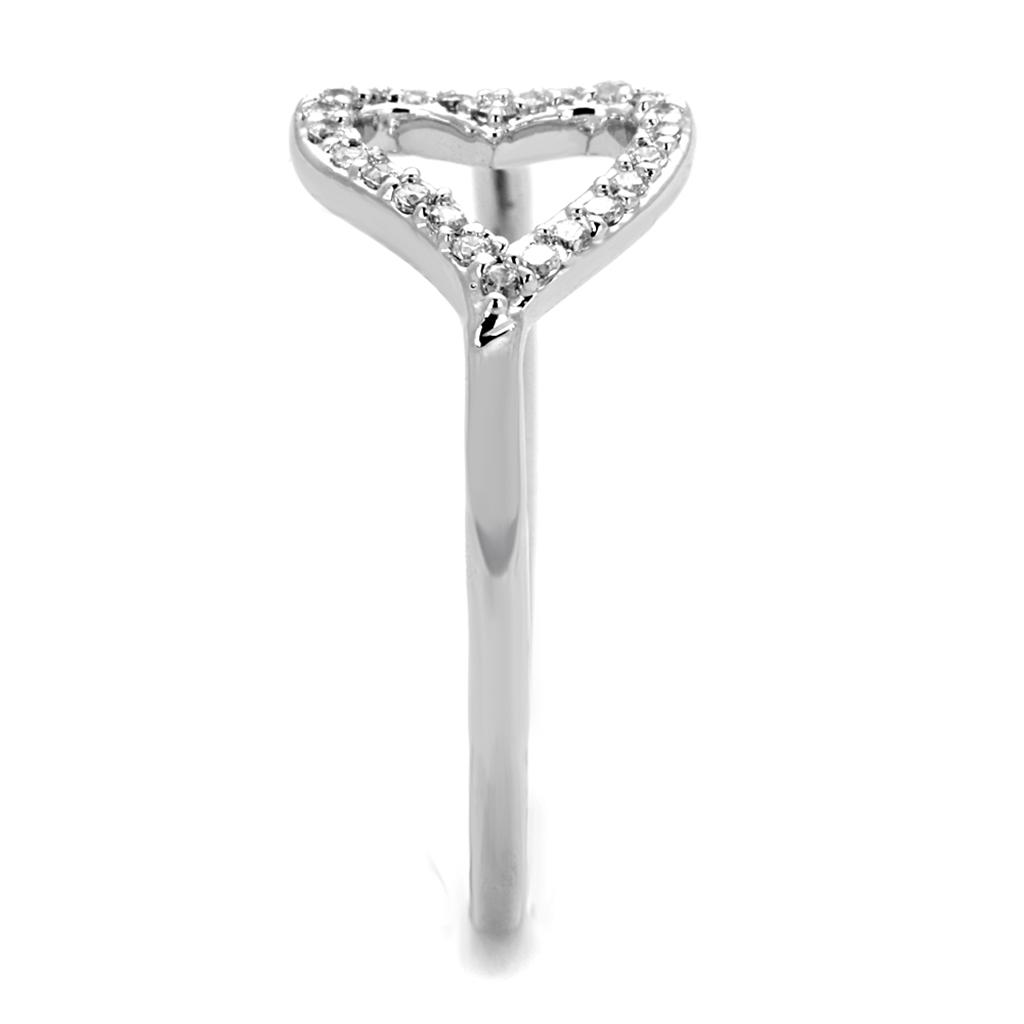 MA3W866 - Rhodium Brass Ring with AAA Grade CZ in Clear