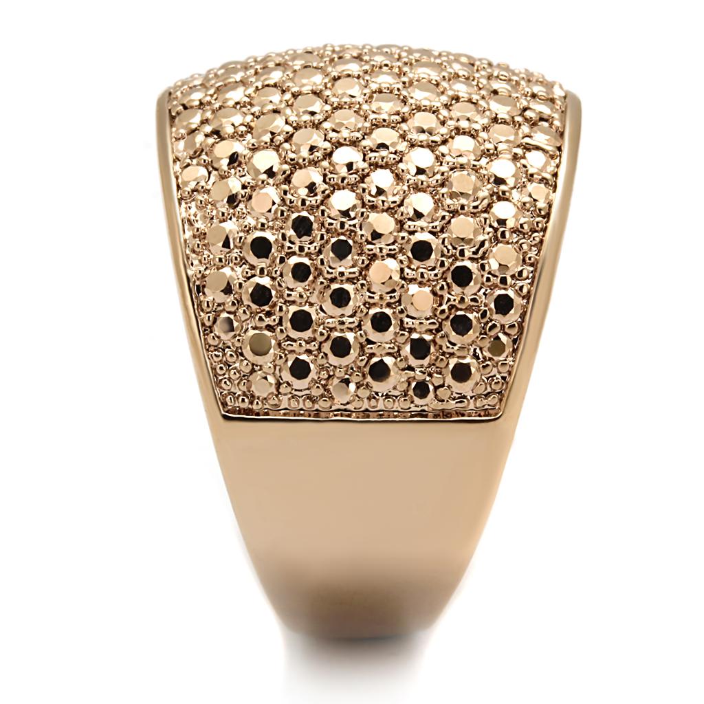 MA3W935 - IP Rose Gold(Ion Plating) Brass Ring with AAA Grade CZ in Metallic Light Gold