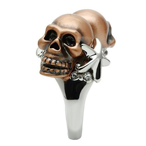 MA3W001 - Special Color White Metal Ring with Top Grade Crystal in Clear