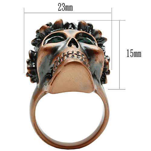MA3W014 - Ancientry Gold White Metal Ring with Top Grade Crystal in Emerald