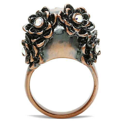 MA3W014 - Ancientry Gold White Metal Ring with Top Grade Crystal in Emerald